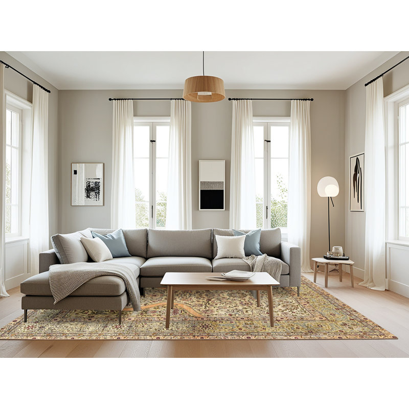 Tapis vert de style oriental, Rectangle 8 pi x 12 pi