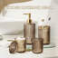 Accessoires de salle de bain en verre (4 pièces), ensemble de salle de bain comprenant un distributeur de savon, un porte-brosse à dents et un porte-cotons-tiges. Style rétro, idéal pour la décoration de votre lavabo.