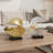 Gold Ocean Wave Statue, Modern Abstract Art