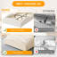 Lit de jour simple avec revêtement en peluche Teddy, structure de lit Cloud avec côtés surélevés, plateforme basse Montessori pour les tout-petits, aucun sommier nécessaire, beige-1925370052-1925370054