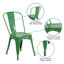 Commercial GradeMetal Indoor-Outdoor Stackable Chair-984495318