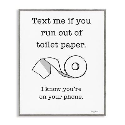 «Text Me» pour papier hygiénique, estampe numérique par Molly Matin