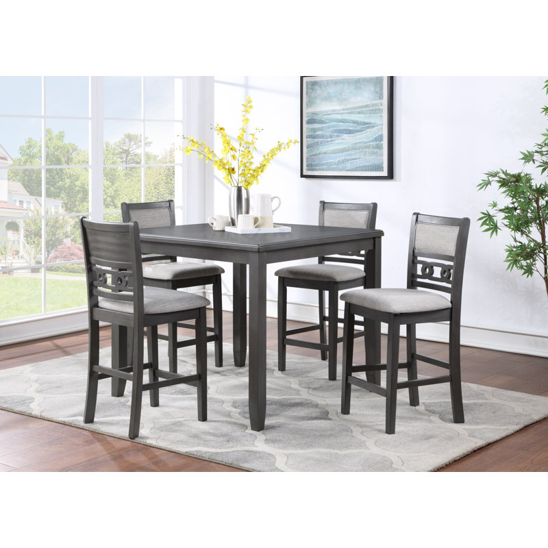 Ziemer 4 - Person Counter Height Dining Set, Gray