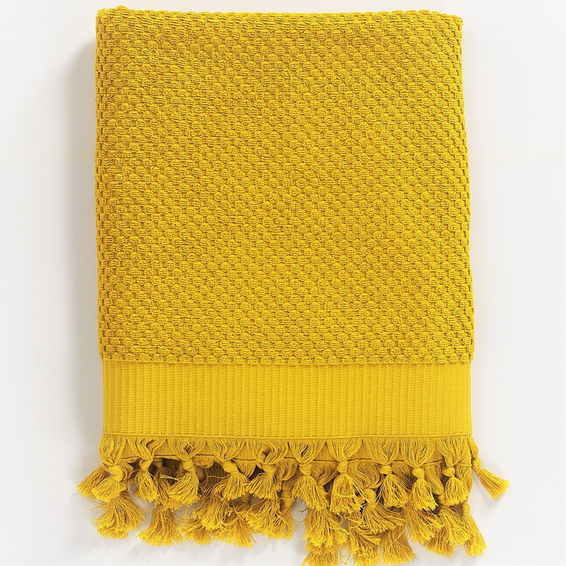 Drumm 100% Cotton Waffle Bath Sheet, Yellow