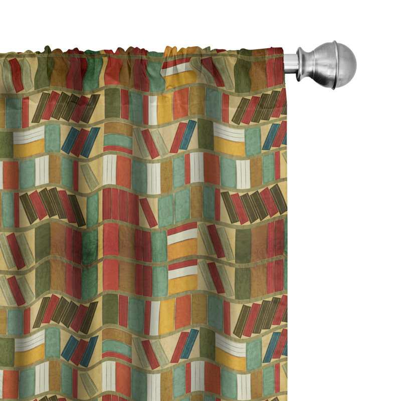 Bookshelf Semi-Sheer Rod Pocket Sliding Panel, 28" x 84"