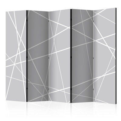 225cm W x 172cm H 5 - Panel Solid Wood Folding Room Divider