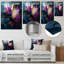 Mauve et bleu, réalités sur toile I - peinture abstraite murale en métal-975795231