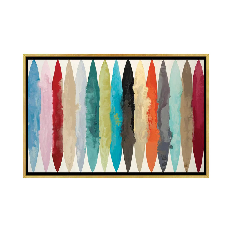 « EBB & Flow » par Randy Hibberd-impression, Pas de tapis, H 26 po x l 40 po x 1,5 po, Toile encadrée d'or