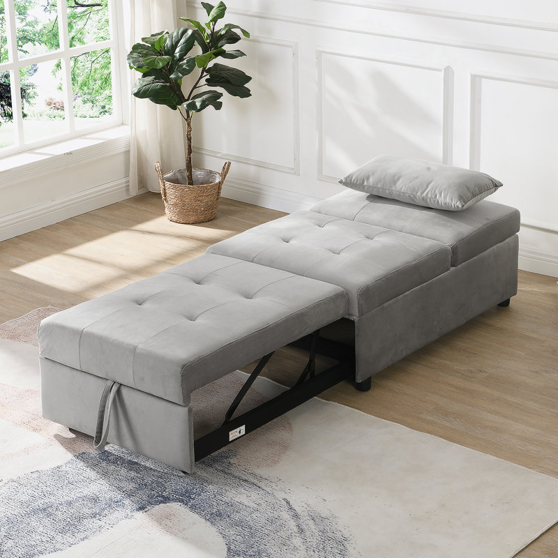 Rectangle Tufted Upholstered Velvet Ottoman
