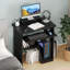 Petit bureau pour ordinateur portable avec tablettes de rangement Oveson 29,5 pouces, noir-1026836600
