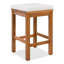 Ensemble de bar d'extérieur 5 pièces avec coussins - Table de salle à manger et tabourets de patio en bois d'acacia pour la cour, le bord de la piscine et le balcon