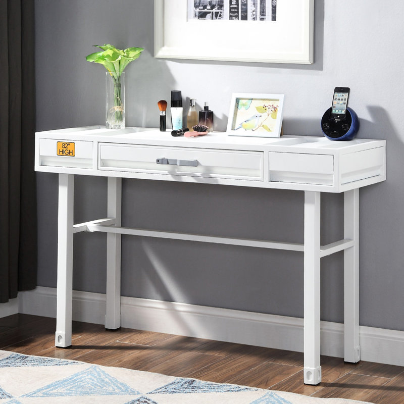 Meuble-lavabo en métal avec tiroir blanc