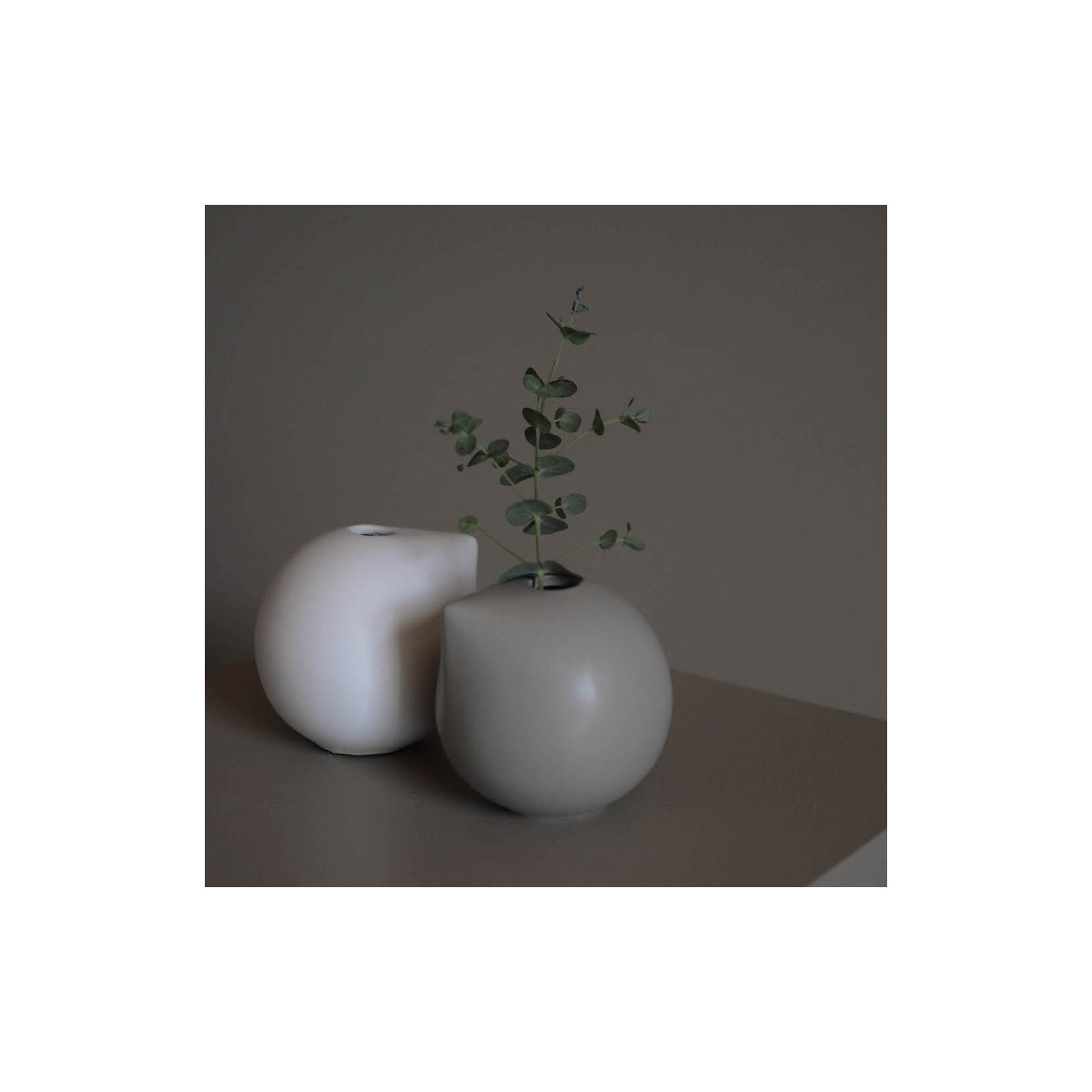 Ceramic Table Vase, Gray, 7.87" H x 7.87" W x 7.87" D