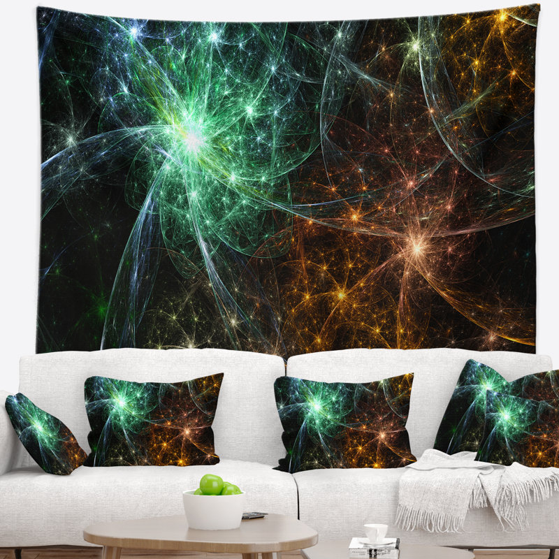 Tapisserie abstrait de couleur abstraite fireworks, H 68 po x l 80 po