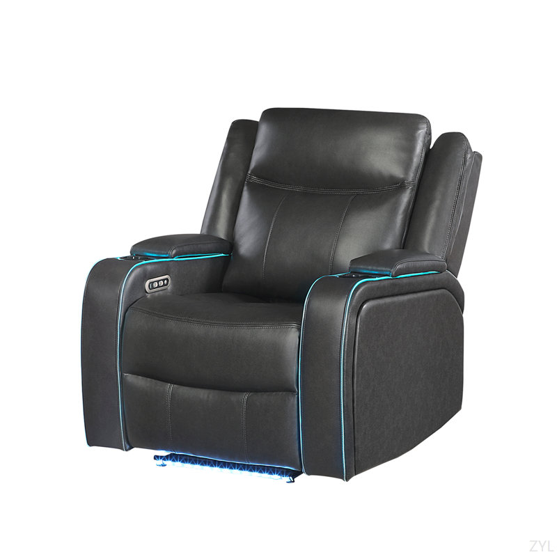 Recliner Chair With LED Light, Black