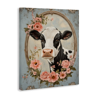 Portrait de vache Peachy, conception par Petal Prints Design