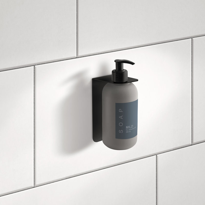 Support auto-adhésif pour savon / shampooing / revitalisant / bain de corps, Noir mat