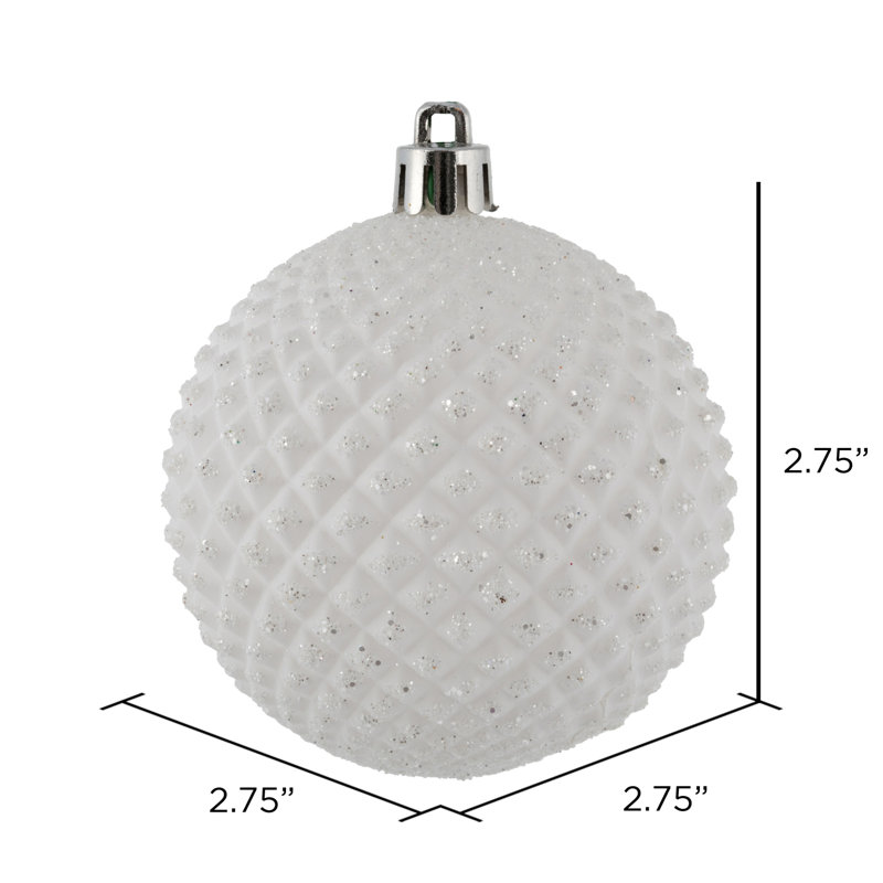 Ornement boule Durian Glitter, Blanc