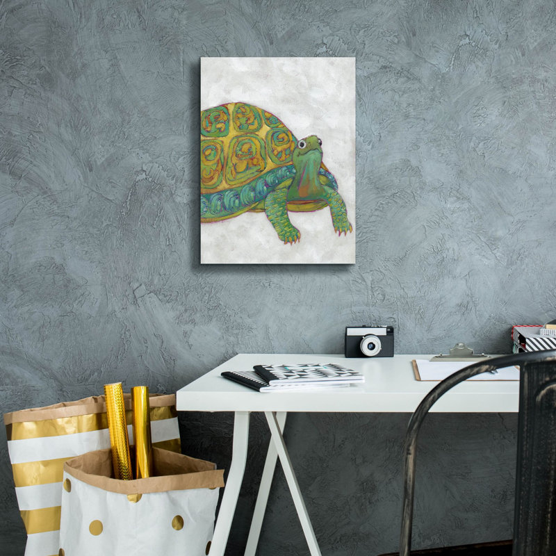  «Turtle Friends 1» par Chariklia Zarris, art mural sur toile, 12 po x 16 po, H 16 po x l 12 po