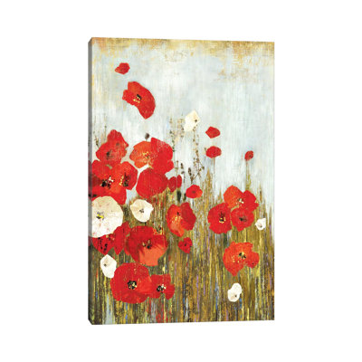 Poppies In The Wind 1 Piece Wrapped Canvas Painting