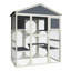 Waterproof Grey Wooden For Pets With 2 Resting Houses, 3 Platforms, Long-lasting Luxury Cat House Use