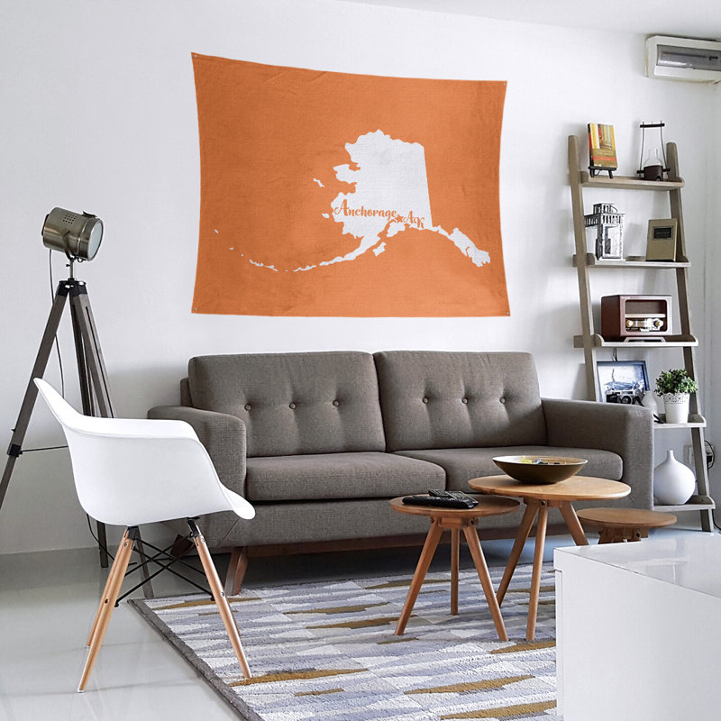 Tapisserie murale alaska ancrage, H 27,5 po x l 37,5 po, Orange