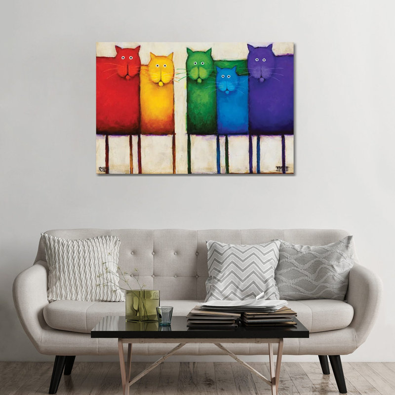 Rainbow Cats- Gallery-Wrapped Canvas Giclée, 32" H x 48" W