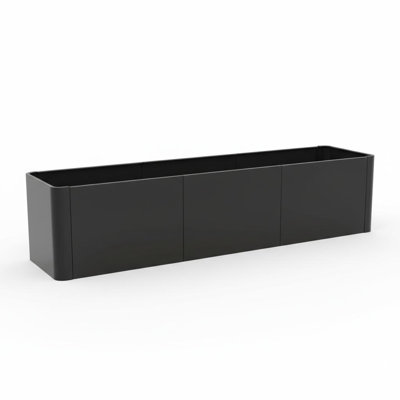 54"x 20" Heavy Duty Steel Raised Garden Bed, Tool-Free Snap Assembly Planter Box with Drainage Holes, Weather Resistant Metal Planter for Outdoor, Balcony & Commercial Use, Black