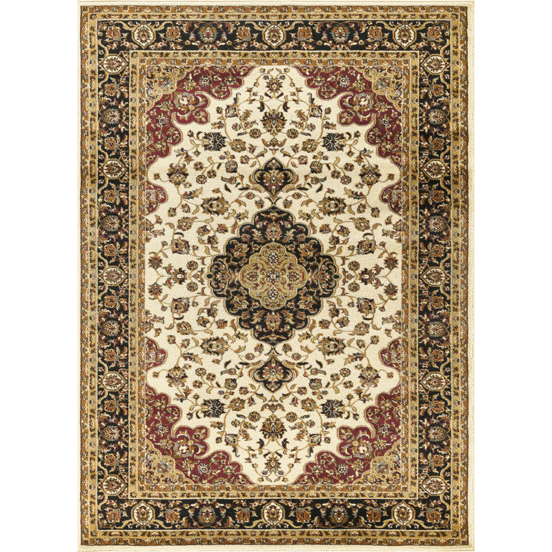 Tapis traditionnel traditionnel - Motif médaillon élégant, intemporel et avant-gardiste