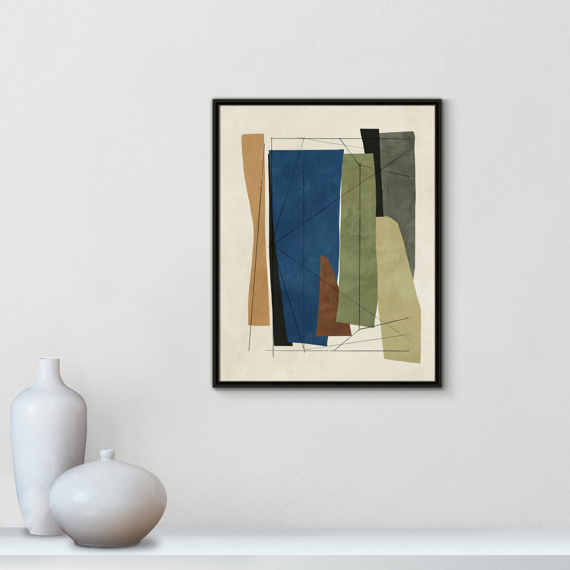 Sync I by Tom Reeves, 29.5" H x 23.5" W x 2" D, Espresso Framed
