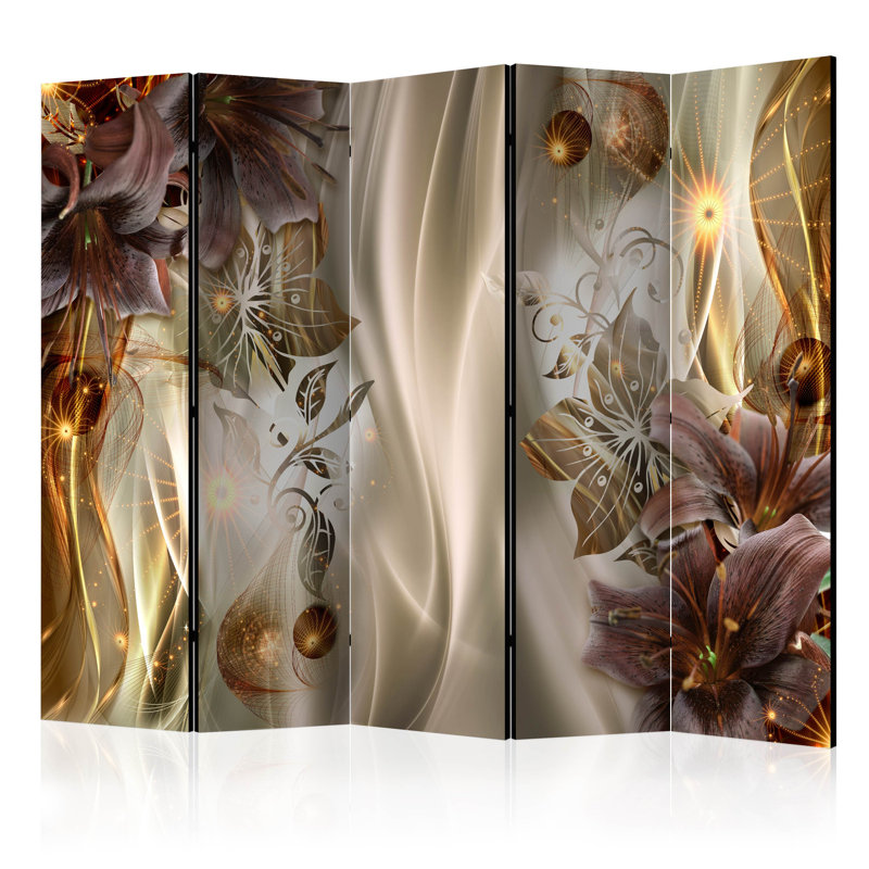 Solid Wood Folding Room Divider, 5