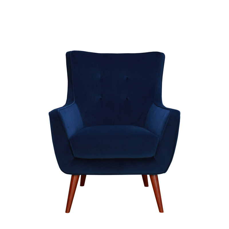 Bolles Upholstered Wingback Chair, Midnight 100% Polyester