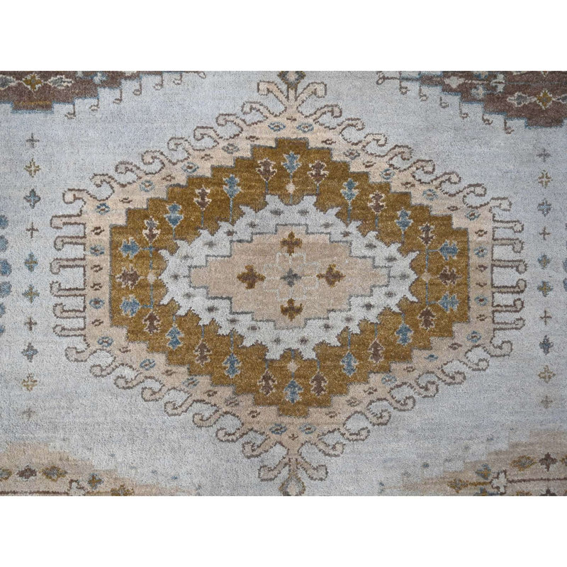 Tapis rond rond en laine nouvel âge 8 pi x 8 pi Burkatovsky