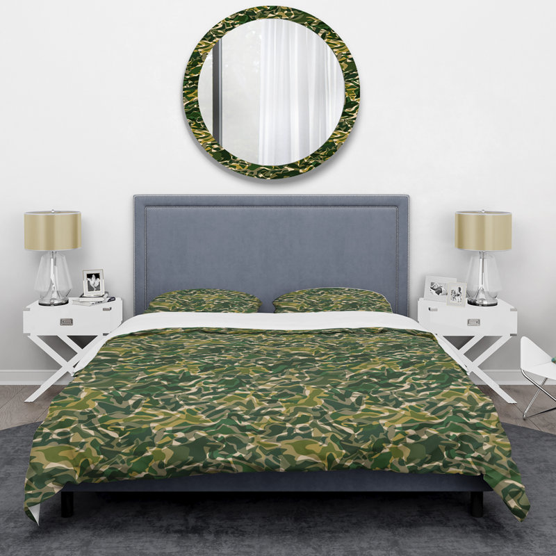 Camouflage vert tendance - ensemble de housse de couette abstrait - microfibre de polyester