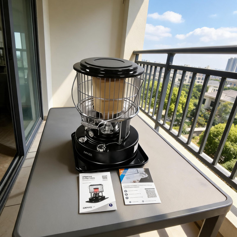 9000 BTU Portable Kerosene Heater & Stove, No-Electric Indoor Outdoor Heater Adjustable Flame & Height