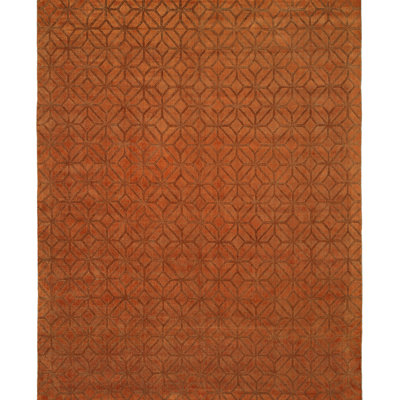 Geometric Area Rug in Orange