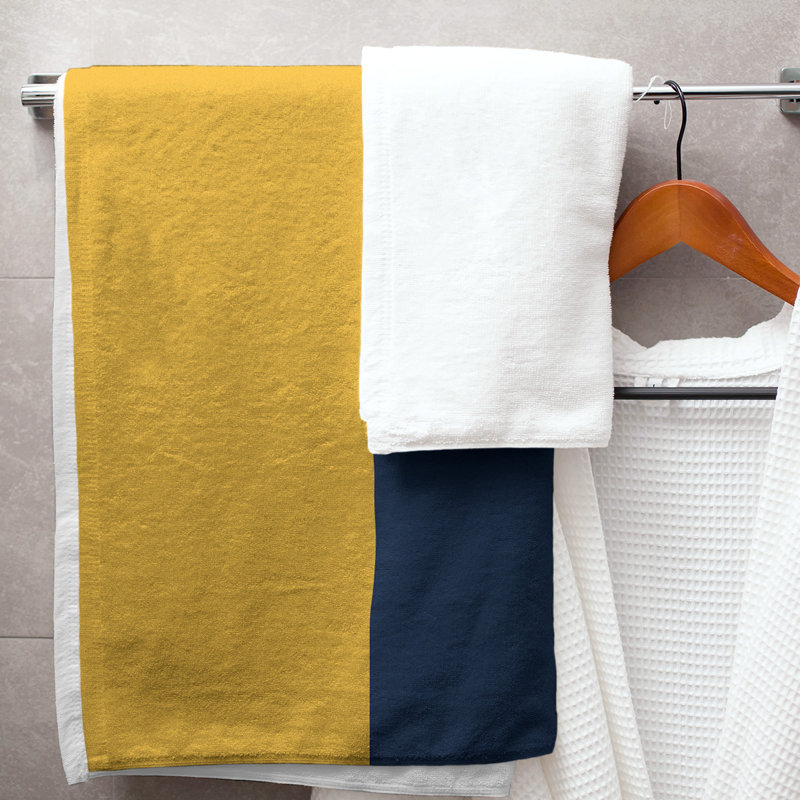 Nashville Lightweight Bath Towel, Gold/Blue/White, Poly/Cotton