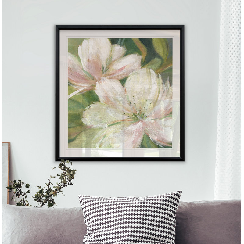 " Tropic Promise I ", 17.5" H x 17.5" W x 1.5" D, Black Plastic Framed