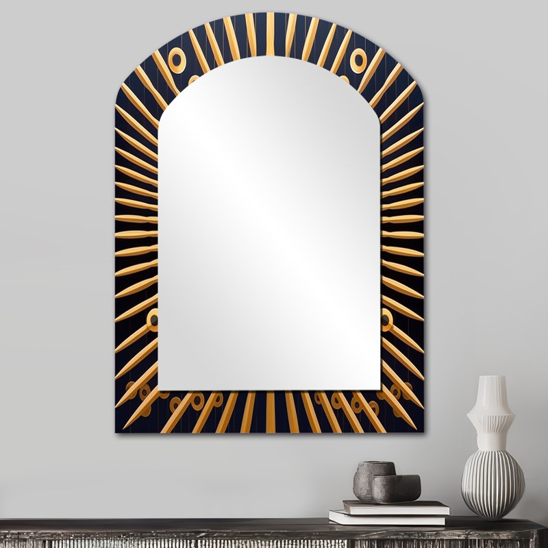 Visions Of Eye Of Consciousness Futuristic VII - Eye Asymmetrical Unique Wall Mirror, Modern Arch Mirror, Printed Metal Art