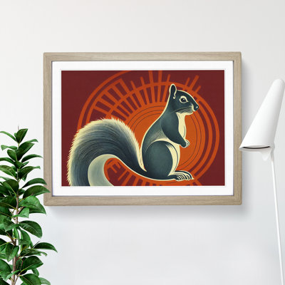 Squirrel Deco Style - Single Picture Frame Print