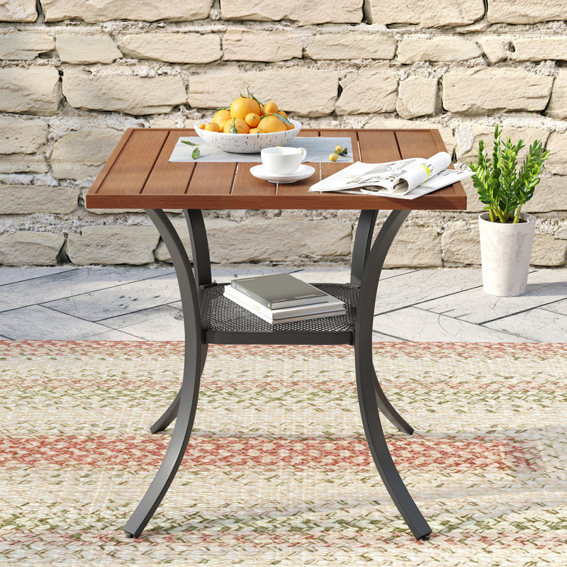 Hesson Outdoor Dining Table, Brush Wood Brown