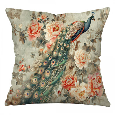 Coussin Peacock, sergé de coton Avian