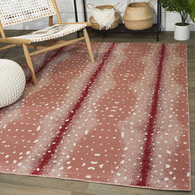 Tapis à rayures abstraites rose Fasti