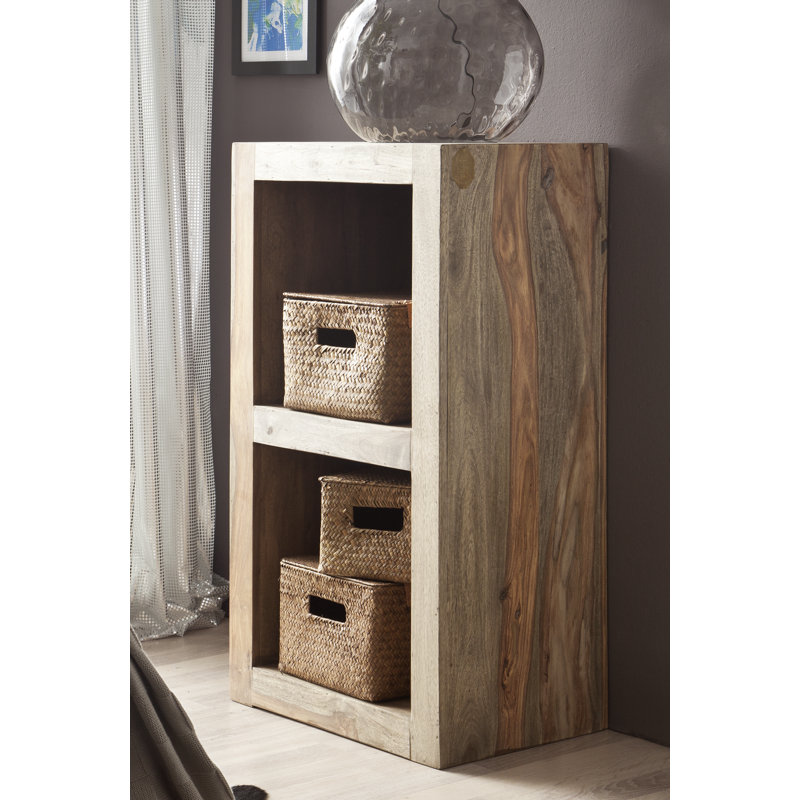 Nature 90cm H x 48cm W Solid Wood Cube Bookcase
