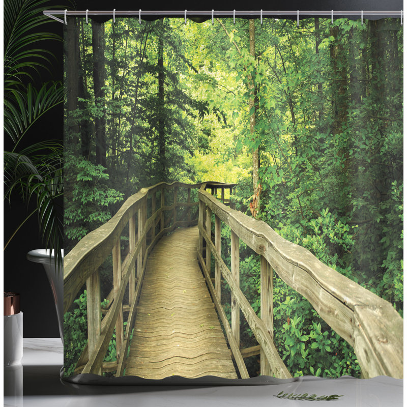 Shower Curtain with Hooks Included, 70"H x 69"W