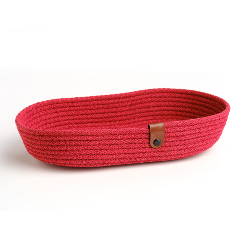 Ebern Designs Cotton Decorative Basket, Red