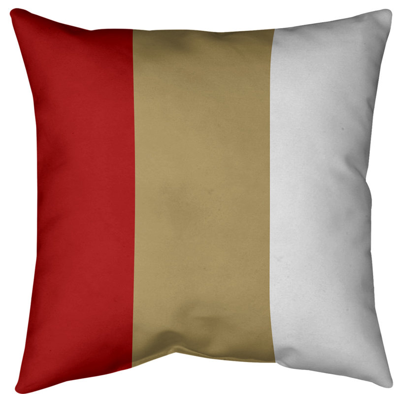 Coussin décoratif d'intérieur/d'extérieur, 18 po x 18 po, Doré