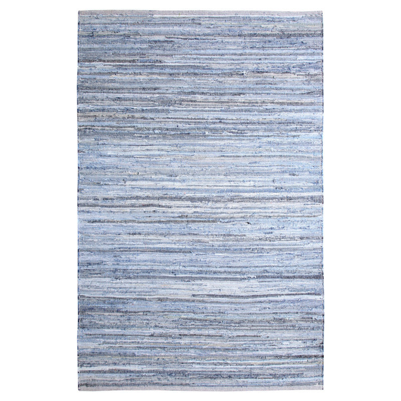 Jakes Striped Cotton Hand Woven Area Rug, Rectangle 90 x 150cm