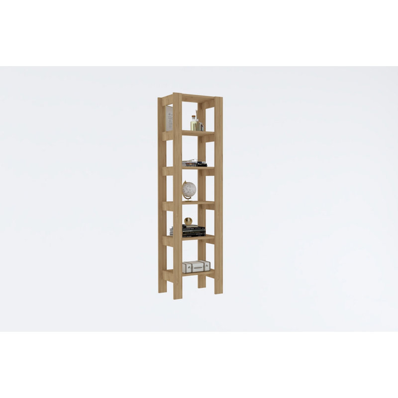 Bibliothèque moderne de couleur saphir 58,9 po x 70,9 po x 13,2 po | 100% panneau de particules enduit de mélamine, épaisseur: 0,7 pouce | Solution de rangement élégante pour le bureau à domicile et le salon, design durable et élégant