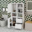 Armoire de rangement pour salle de bain avec portes et tiroirs, plusieurs espaces de rangement, style autoportant, tablette ouverte, tablette réglable